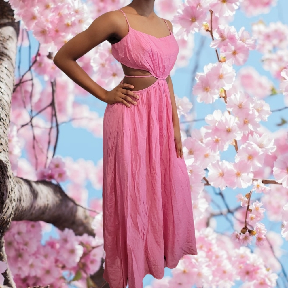 "Pretty in Pink" Maxi cutout dress